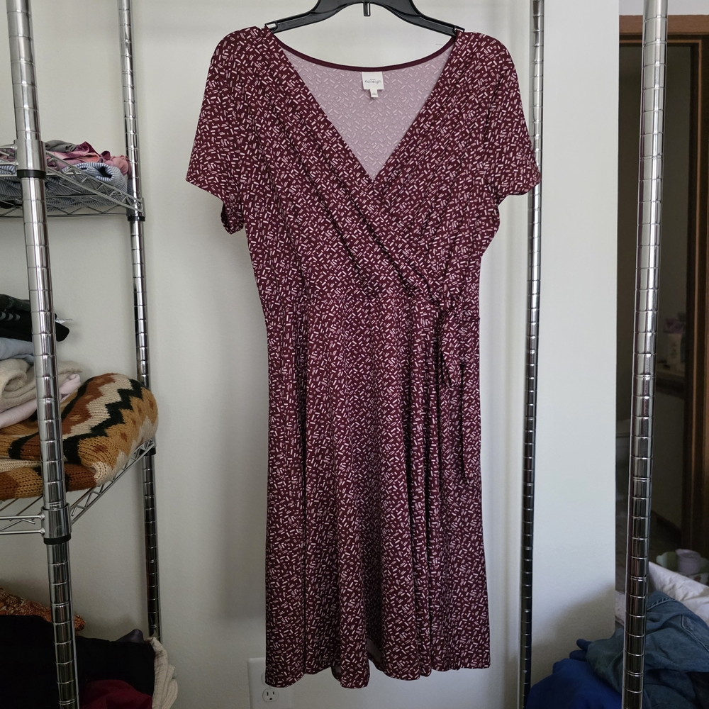 Women's Burgundy Wrap Dress